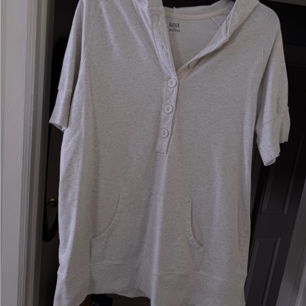 a.n.a Light Gray Button-Up Hoodie